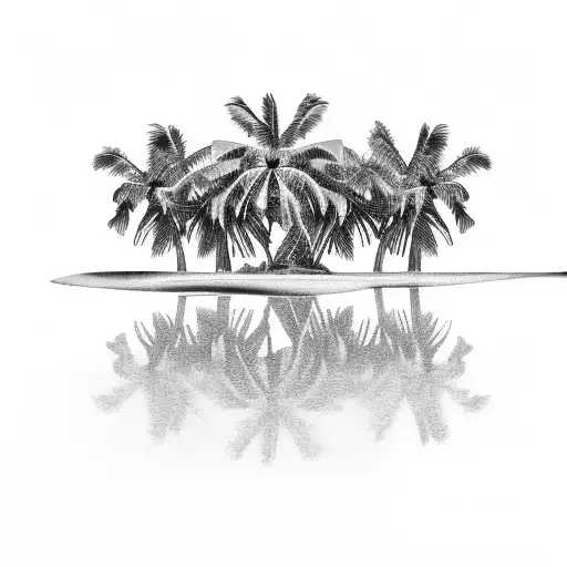 Beach Palm Trees Lighthouse