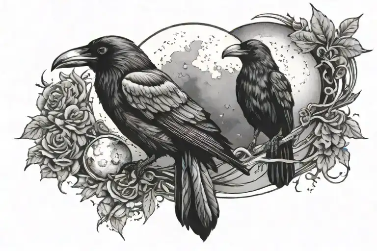 Crow And Moon Phases