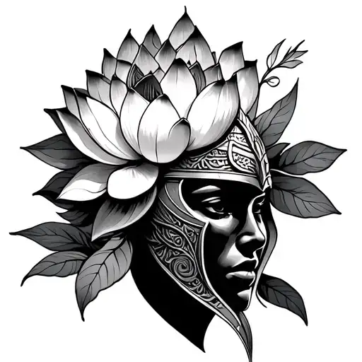 Tattoo That Means Warrior And Child Abuse Survivor Feminine Include Lotus Flower And Warrior Helmet