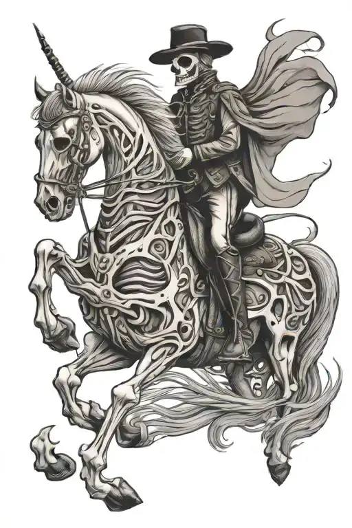 Skeleton Riding Majestic Horse