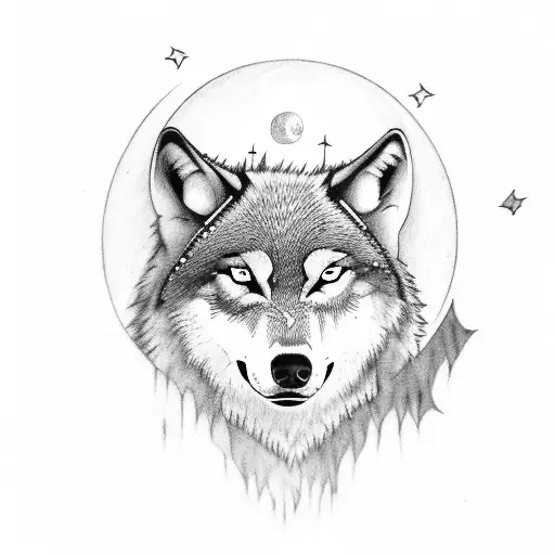 A Wolf Howling In The Moonlight In A Dense Forest Setting