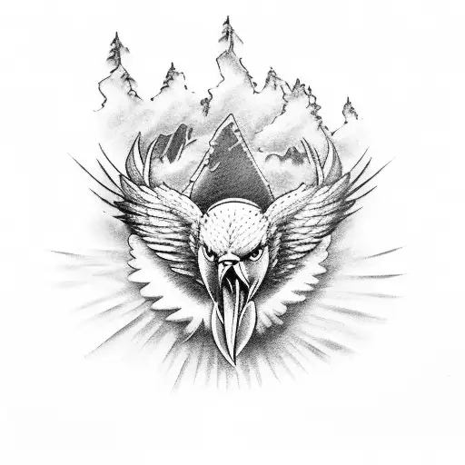 Open Heart With Gear Inside Which Is Getting Hold By A Eagle