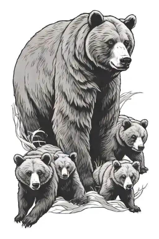 Bear And Cubs