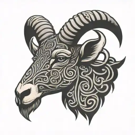 Celtic Sheep Rams Head