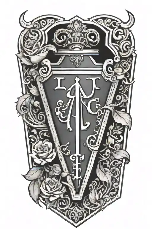 Coffin With A Heart And Initials A And L