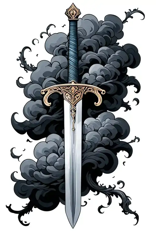Sword And Clouds Surrounding