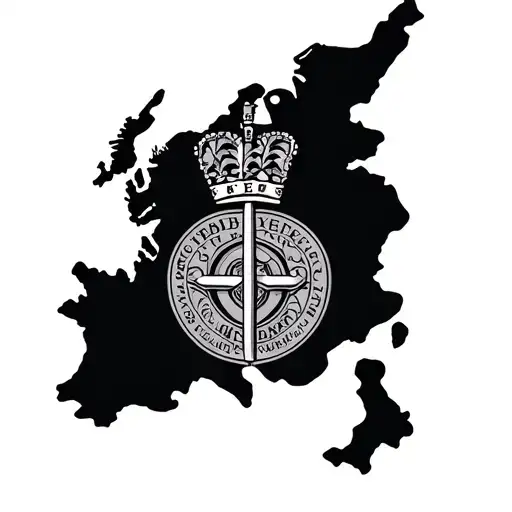 Map Of Stylized Brittany With Hermine Symbol In