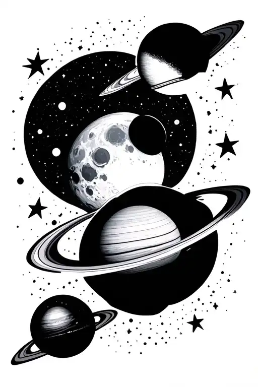 Planets And Stars Moon