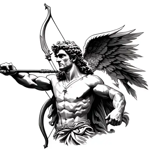 Greek God Apollo With Bow And Arrow