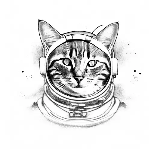 A Cat Astronaut Playing With Planets Made From Yarn