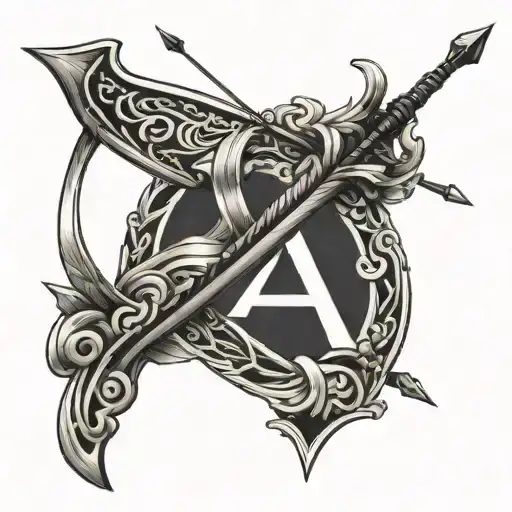 Bow And Arrow With Letter A