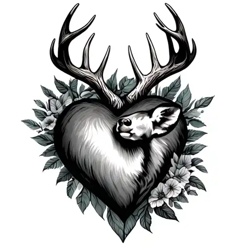 Deer Antlers Dad Heart