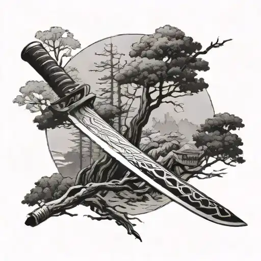 Katana In A Forest
