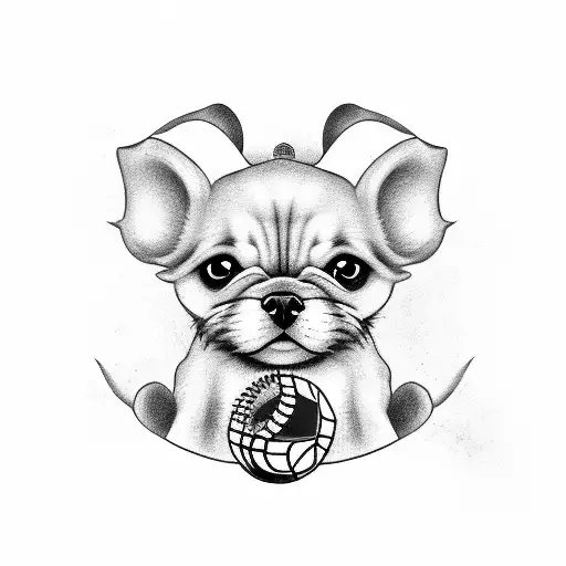 Chinese Fu Dog Holding A Seattle Mariners Logo Ball