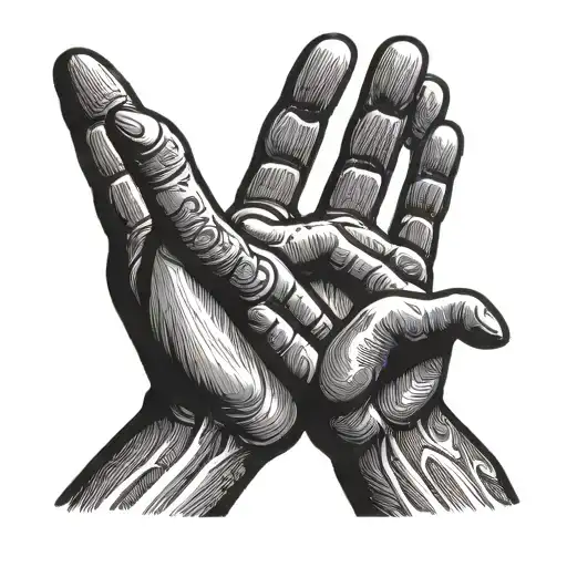 Family Of Four Hand Prints In A Shape Of A Love Heart