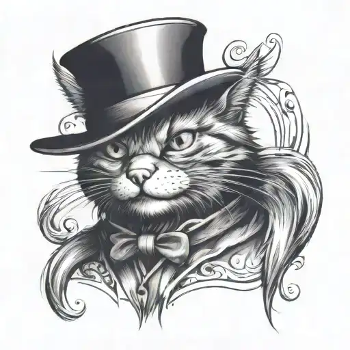 Scared Alley Cat Wearing A Tophat