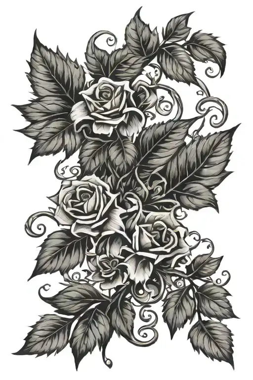 Thorny Vine Wrapped In Olive Vine Intertwined