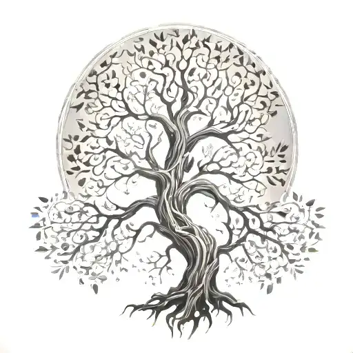 A Tree Of Life Representing Growth And Freedom