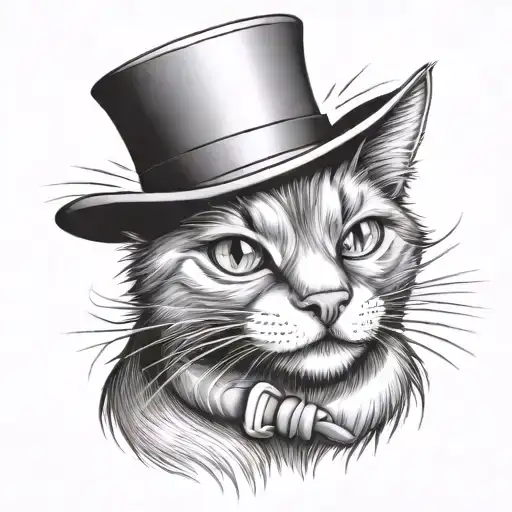 Scared Alley Cat Wearing A Tophat