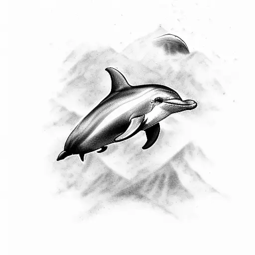 Dolphin Sorrounded By Something Tribal