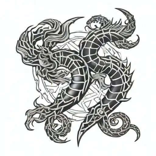 Scorpio And Virgo Zodiac Symbol Intertwined