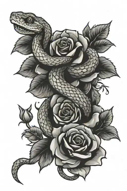 Snake And Roses