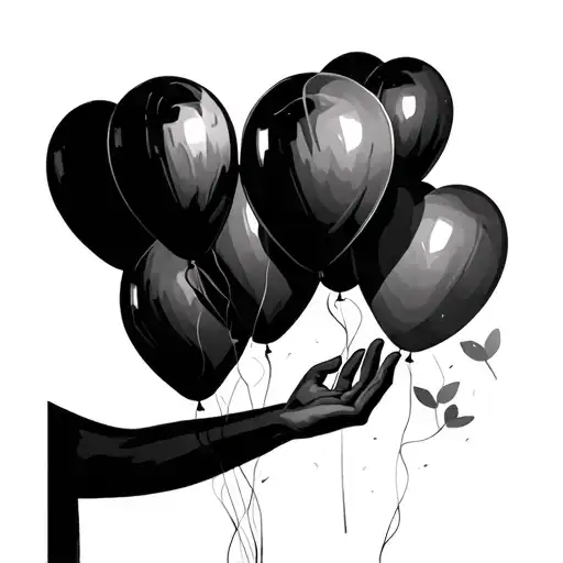 5 Balloons Heaven Holding Hands