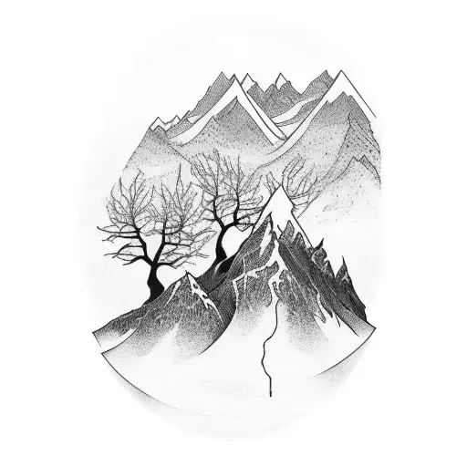 Mountain And Trees Full Sleeve