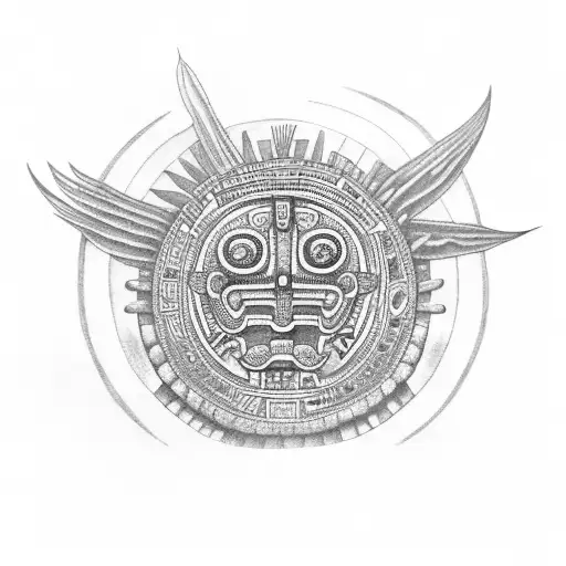 Quetzalcoatl Eating Aztec Calendar