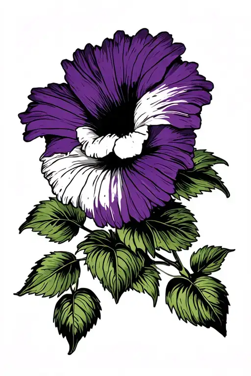 Purple And White Morning Glory And Aster Vine