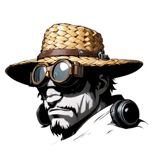 Straw Hat Luffys Straw Hat With His Gear Five Goggles And Omega Cloud