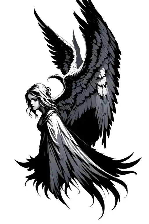 Seraphim Angel With Cybersigilism Art Style