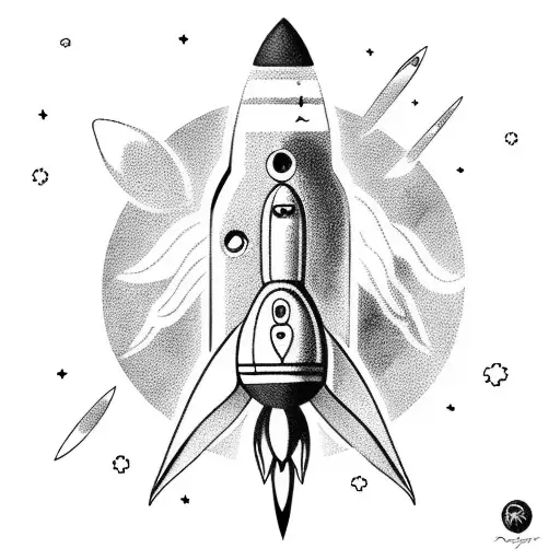 Rocketship Flying To The Moon