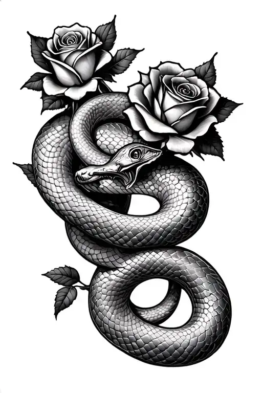 Snake And Roses Interwined With Sleep Token