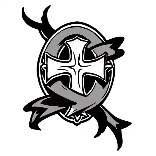 Celtic Cross Wrapped Banner Ribbon Across