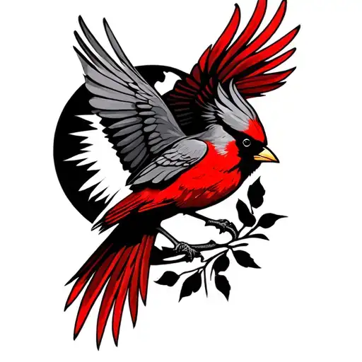 American Traditional Cardinal Flying