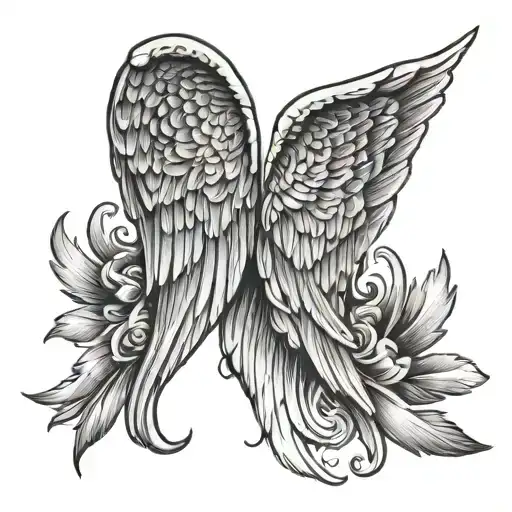 Sheet With Angel Wing And Angel Wing With