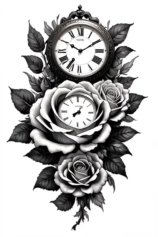 Roses And A Clock