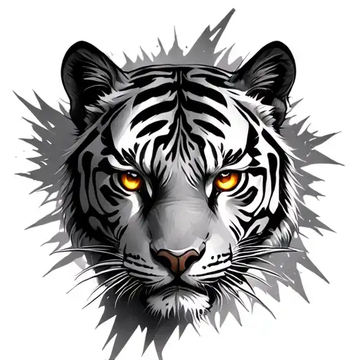 Gold Tiger Eyes With Lightning