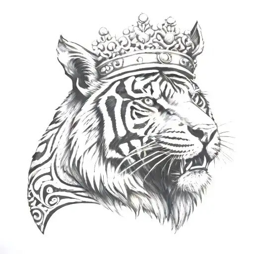 Tiger Wearing A Crown