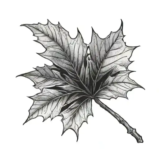 Maple Leaf Black Grey