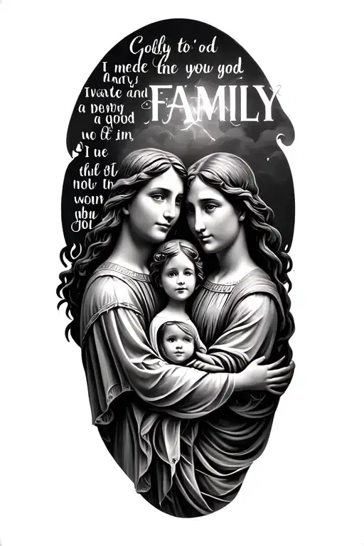 Family And God With A Bible Verse