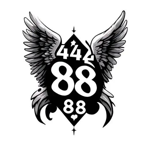 10 Tattoo Models Of Angel Numbers 444 And 888 Combined Together