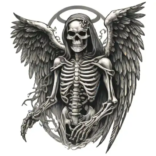 Angel Of Death Holding Skeleton