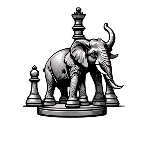Chess Piece And Elephant