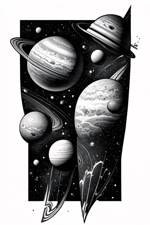 Space Cosmic Planets Stats Leg Sleve