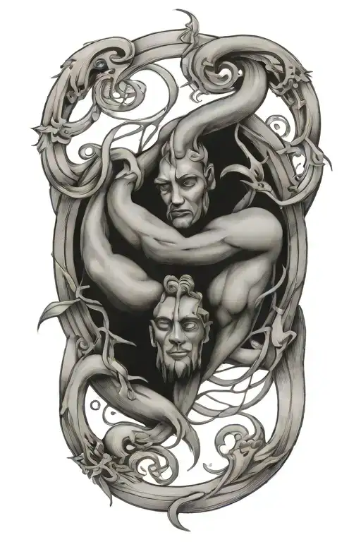 Gemini Zodiac Sign Intertwined