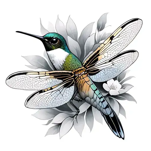 Dragonfly And Hummingbird