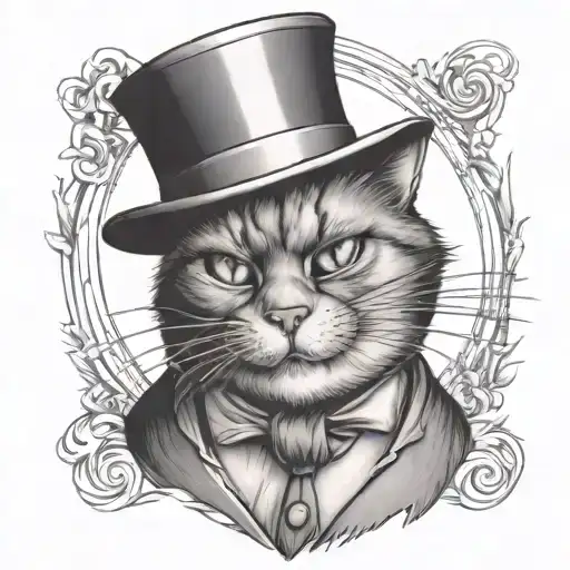 Scared Alley Cat Wearing A Tophat