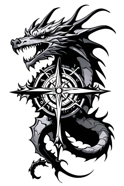 Dragon Compass And Cross